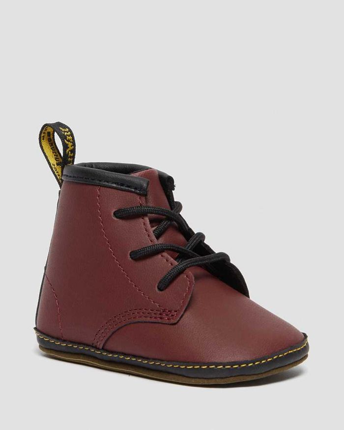 Dr Martens Støvler Barn Rød Newborn 1460 Auburn Læder 7296IVAON